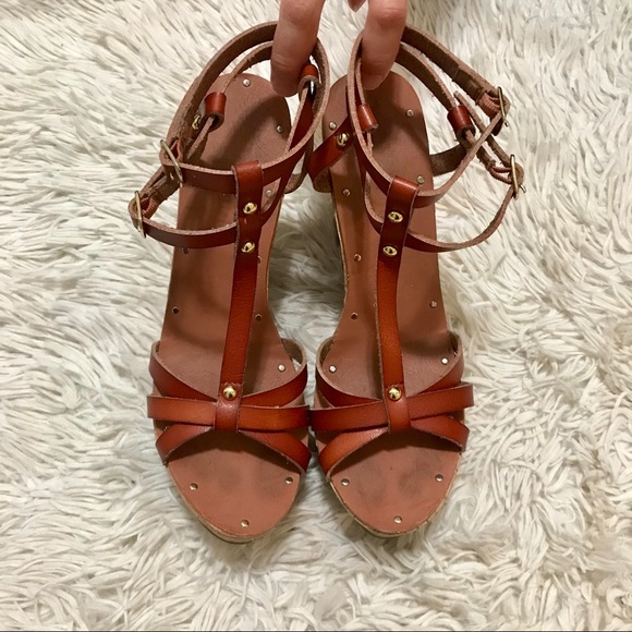 Madden Girl Shoes - Madden Girl Brown Leather Wedges